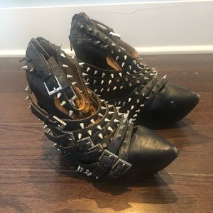 Jeffrey Campbell spiked wedge booties